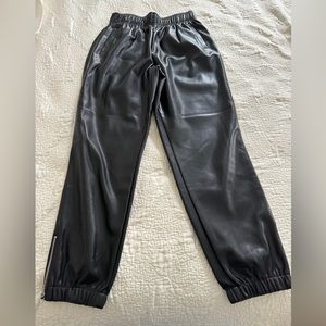 Leather joggers